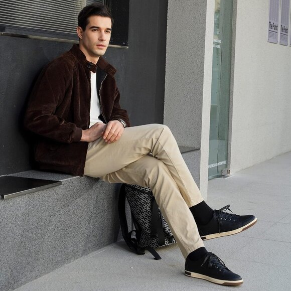 JOUSEN Men's A81q07ca-black Fashion Classic Retro Synthetic Casual Shoes Sneaker - Picture 2 of 7